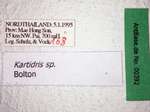 Kartidris sp. 1 Label